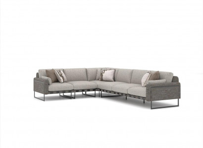 Sofa Couch Gray Upholstered Furniture Corner Sofa L-Shape Set Living Room Decor